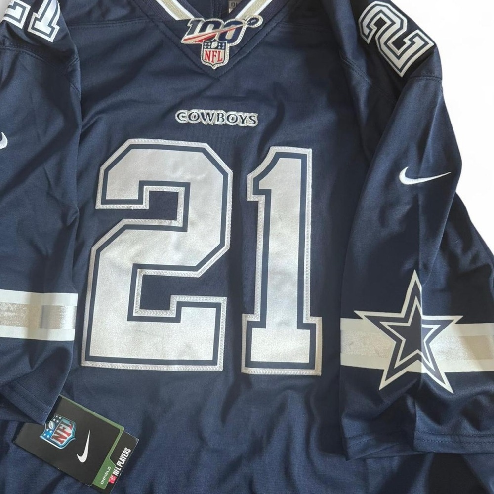 ⭐️NFL Nike Dallas Cowboys NWT! Elliot #21 / 100 patch Football Jersey Mens XXXL